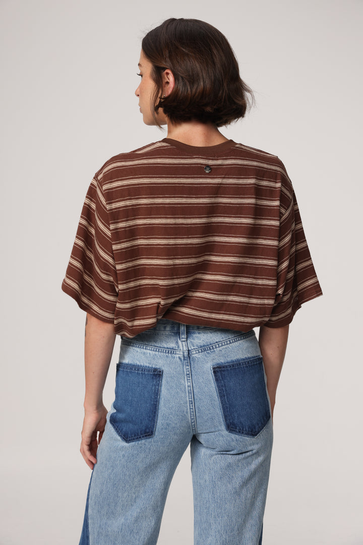 Way Brown Striped T-Shirt