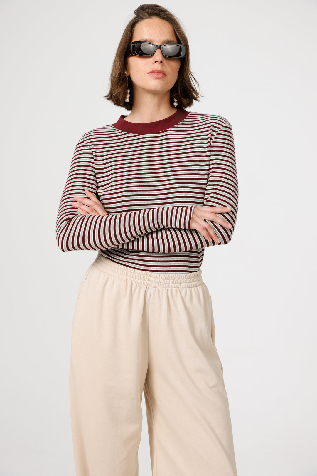 Rebasically Grey Striped Shirt