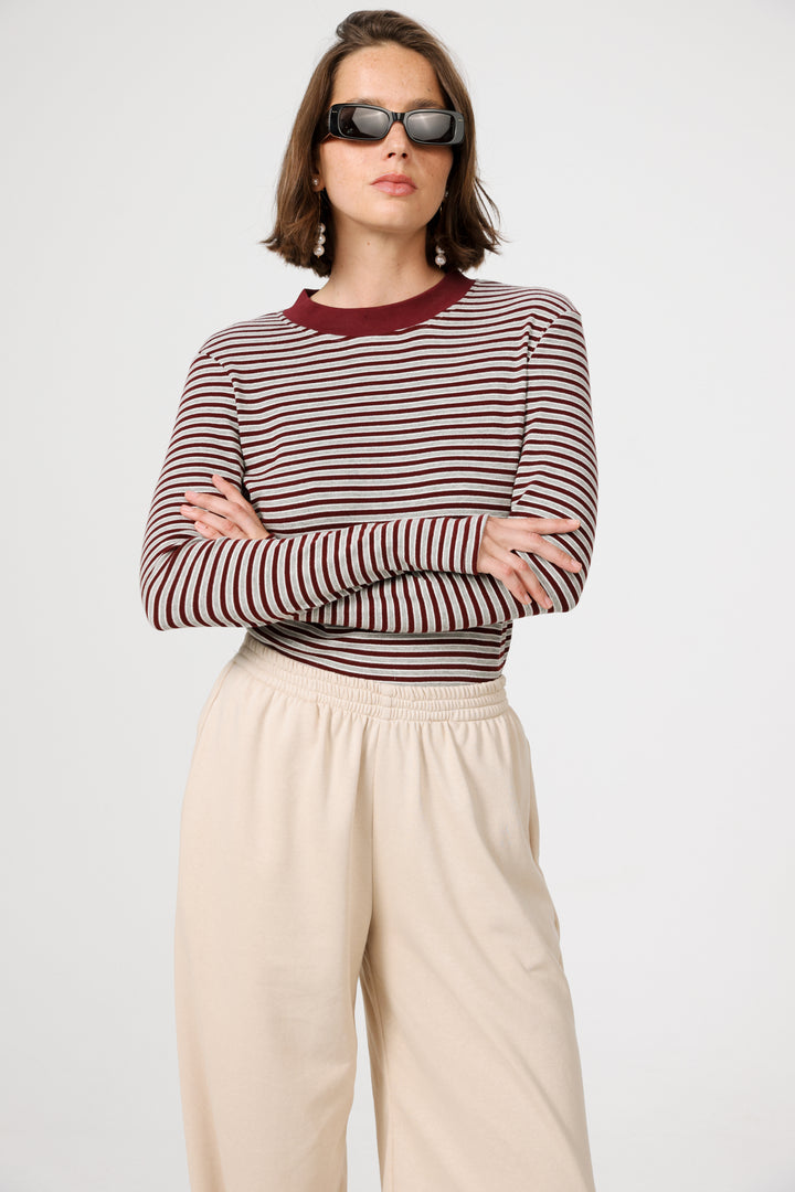 Rebasically Grey Striped Shirt