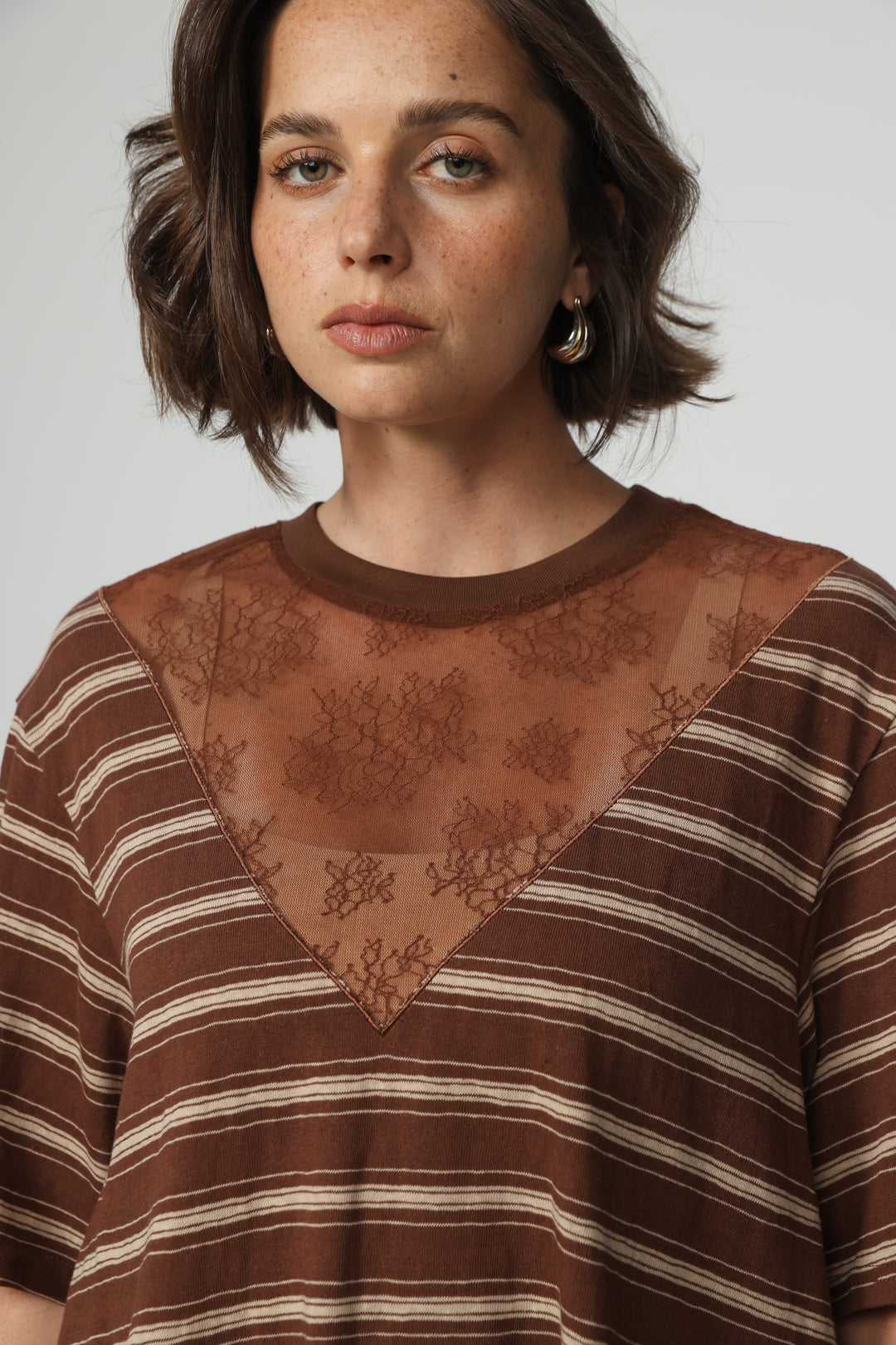 Way Brown Striped T-Shirt