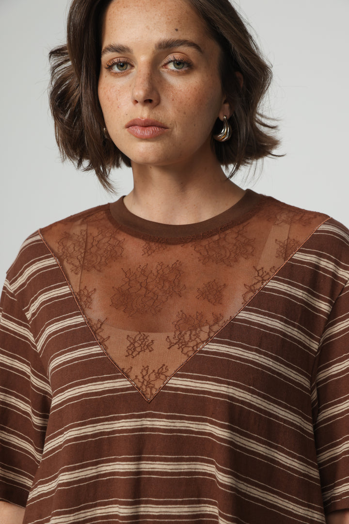 Way Brown Striped T-Shirt
