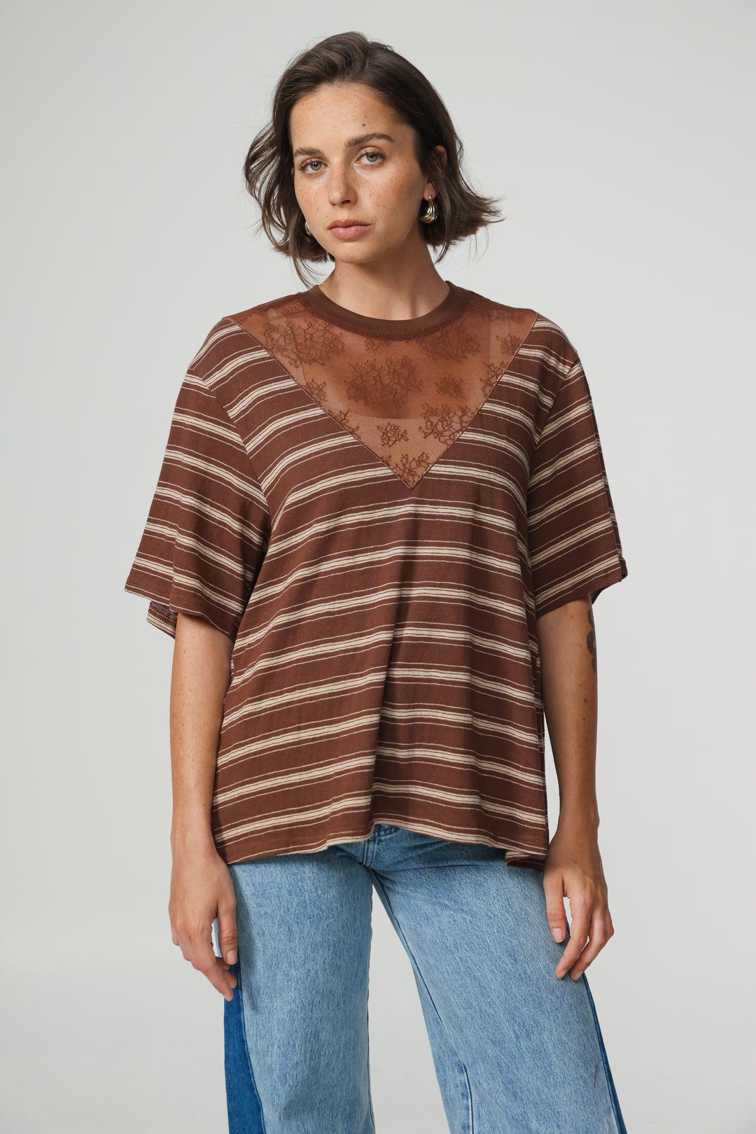 Way Brown Striped T-Shirt