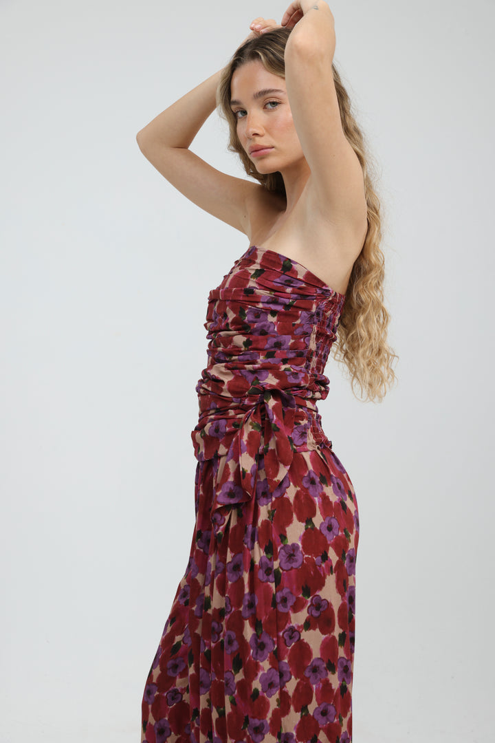 Oasis Floral Strapless Top