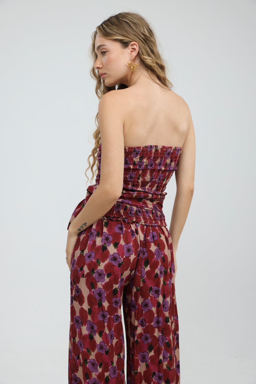 Oasis Floral Strapless Top
