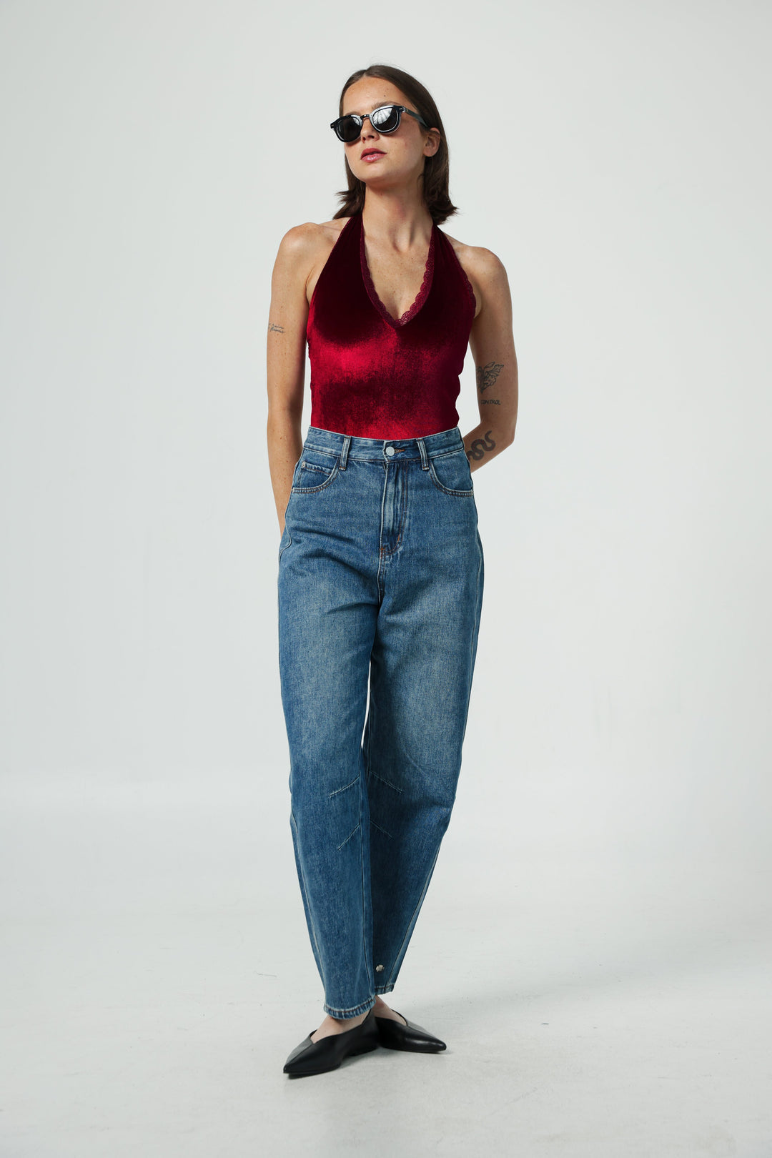 Note Wine Velvet Bodysuit