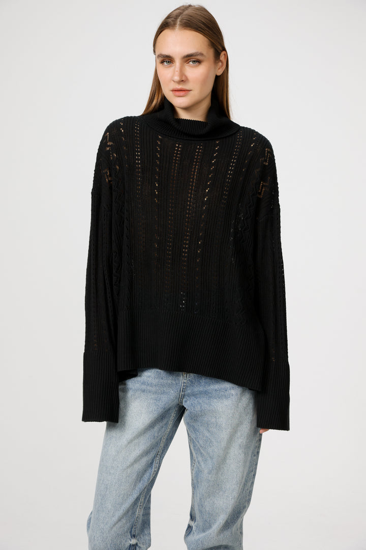 סריג רך בצבע שחור Still Black Jumper