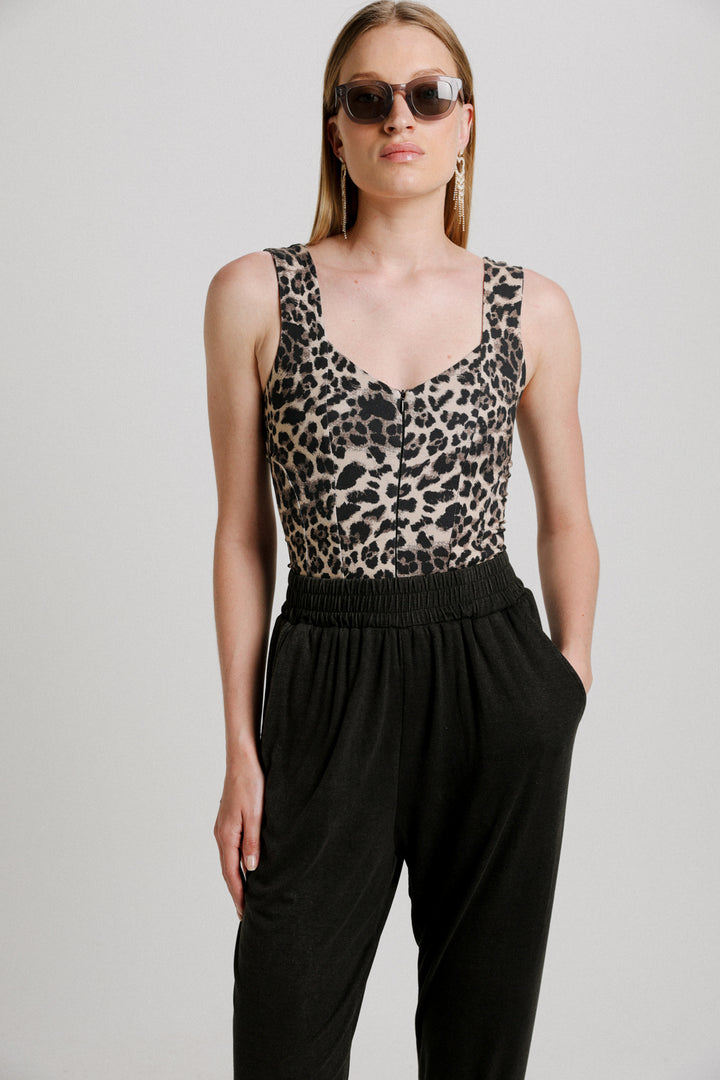 Corset Leopard Bodysuit