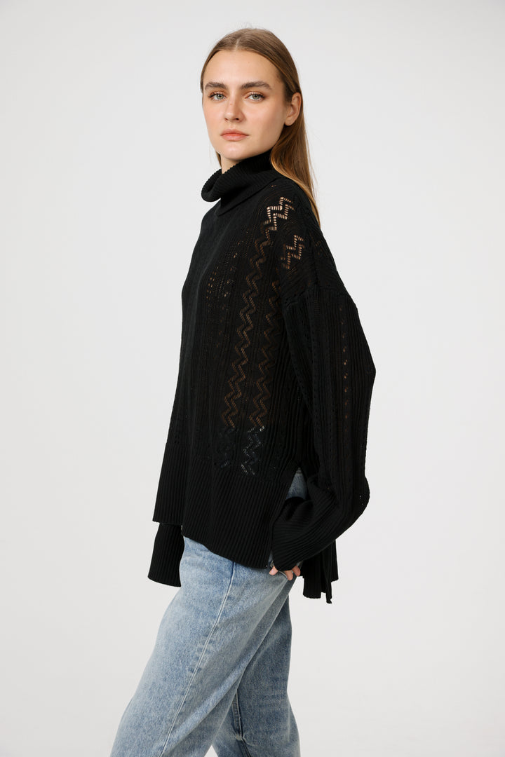 סריג שחור נשים מידה XS Still Black Jumper