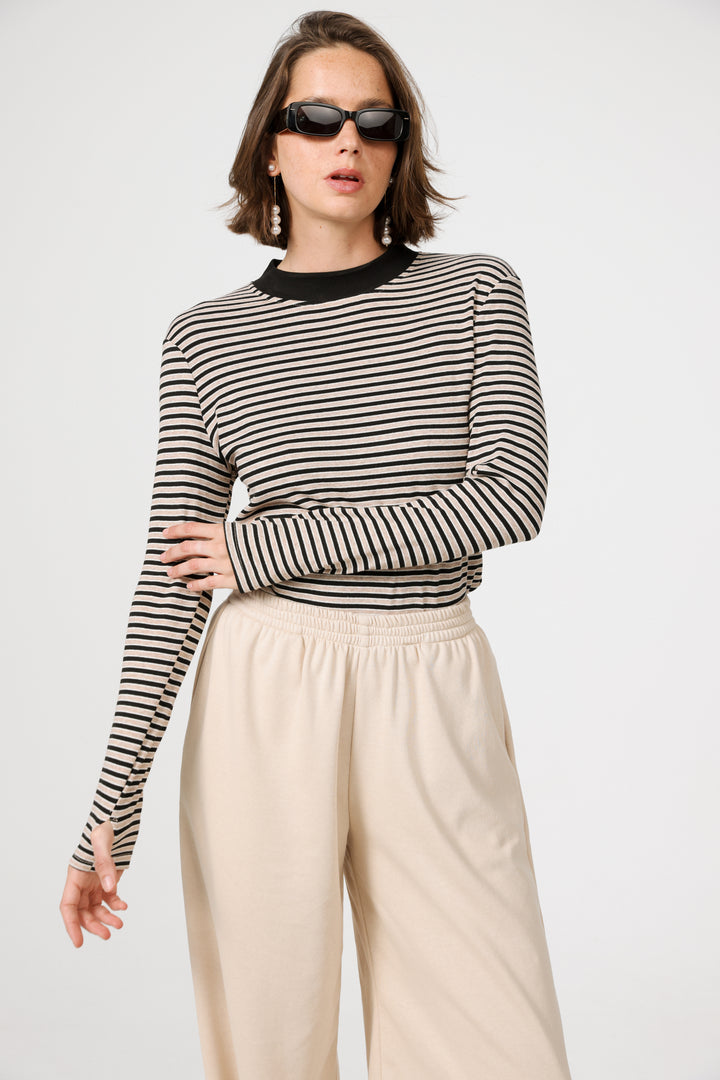 Rebasically Brown Striped Shirt