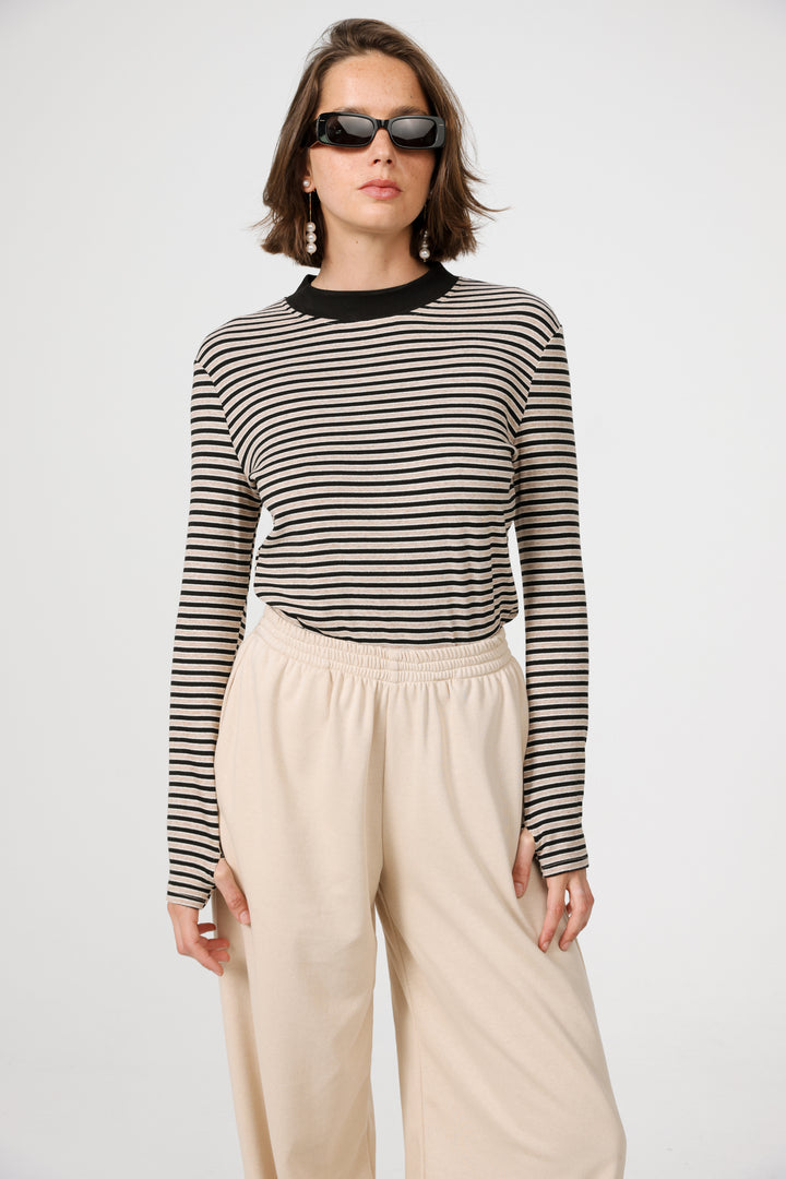 Rebasically Brown Striped Shirt