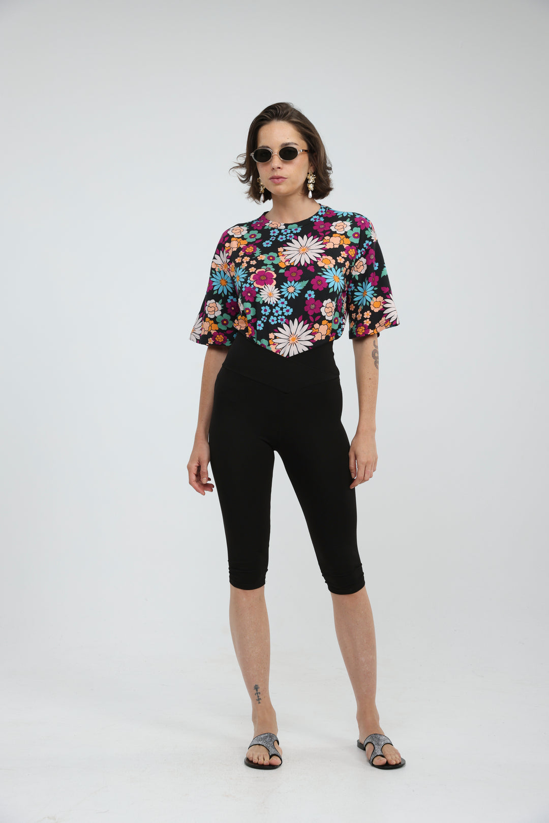 Rock Black Floral T-Shirt