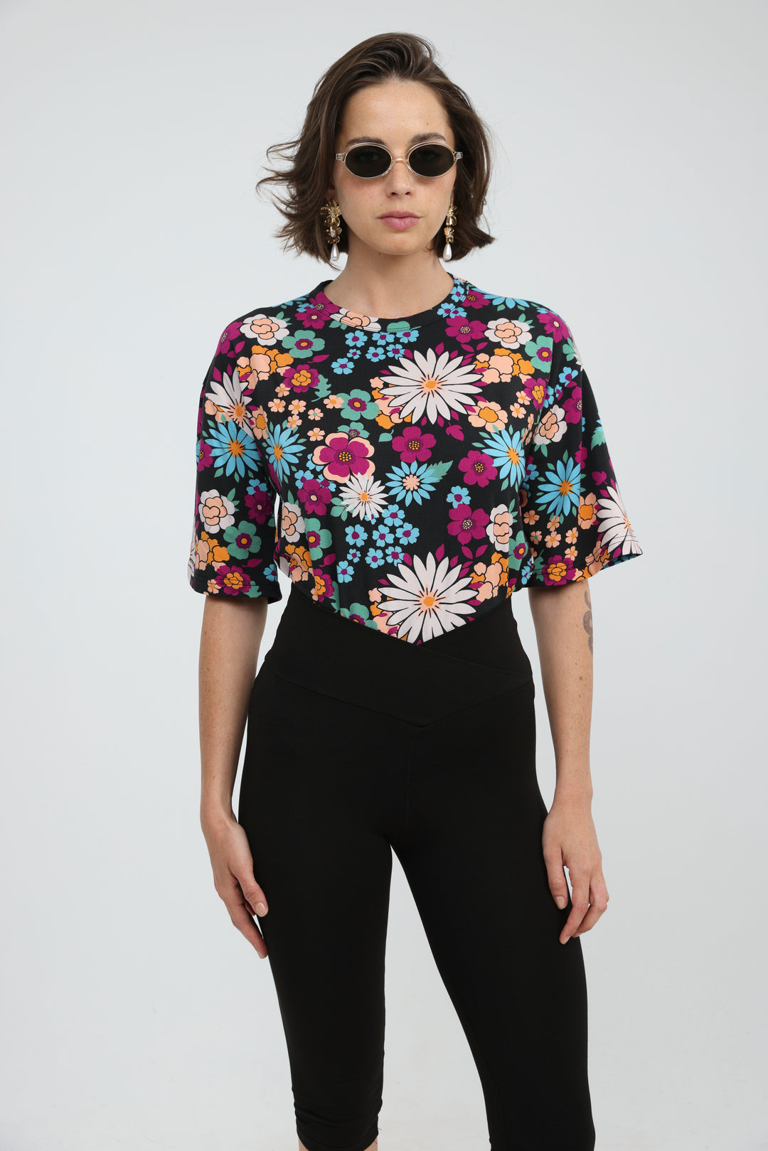 Rock Black Floral T-Shirt