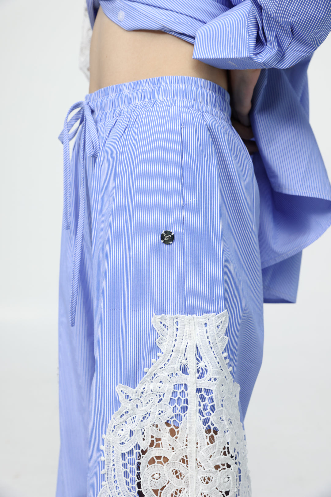 Lace Panel Light Blue Bottoms