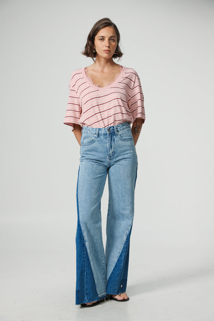Smile Pink Striped T-Shirt