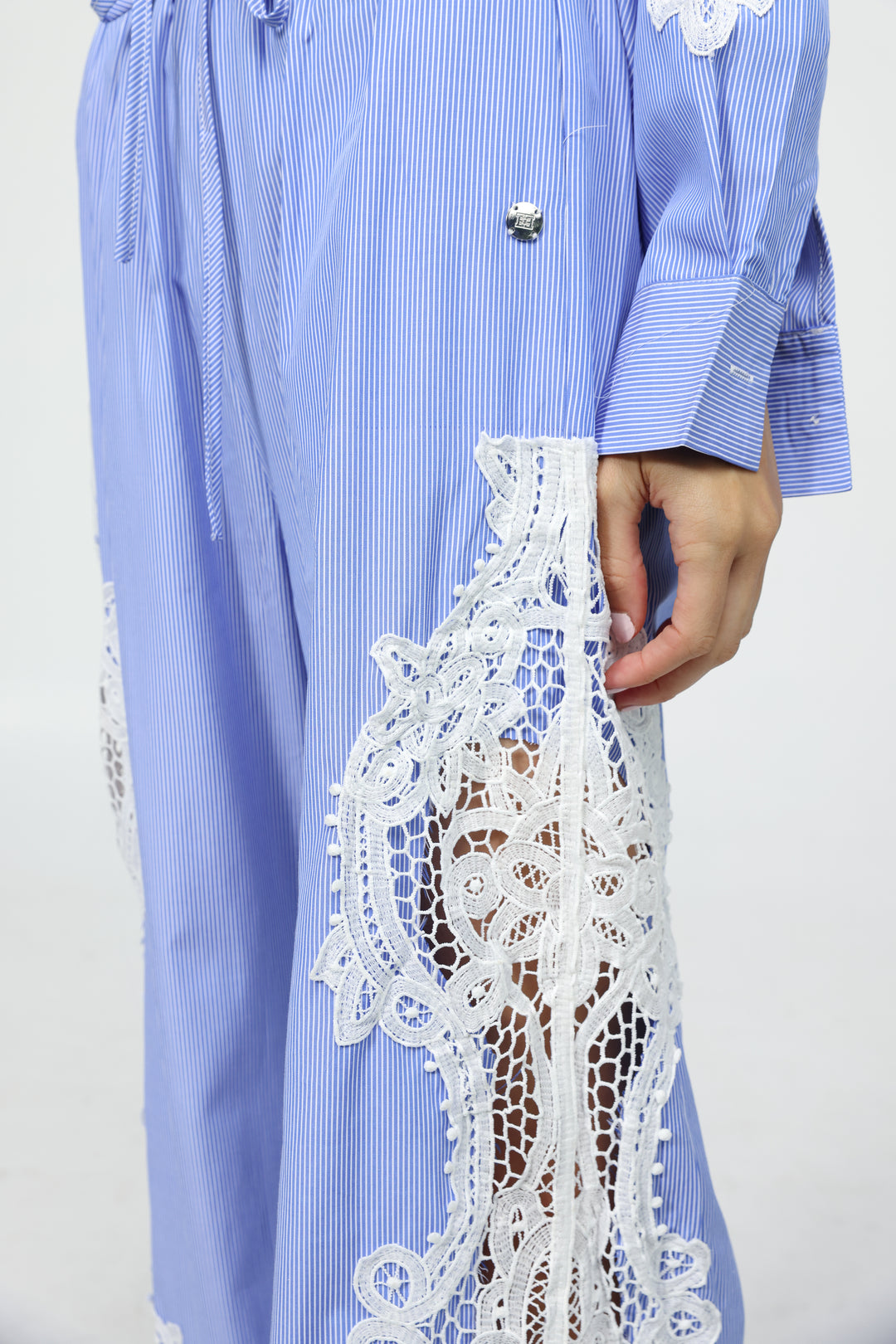 Lace Panel Light Blue Bottoms