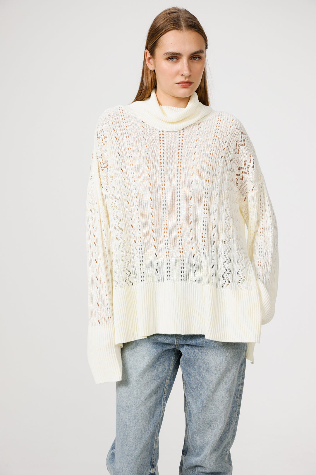 סריג בצבע שמנת לנשים Still Cream Jumper