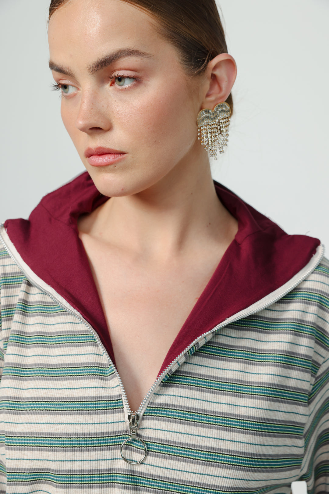 Adamon Green Striped Polo