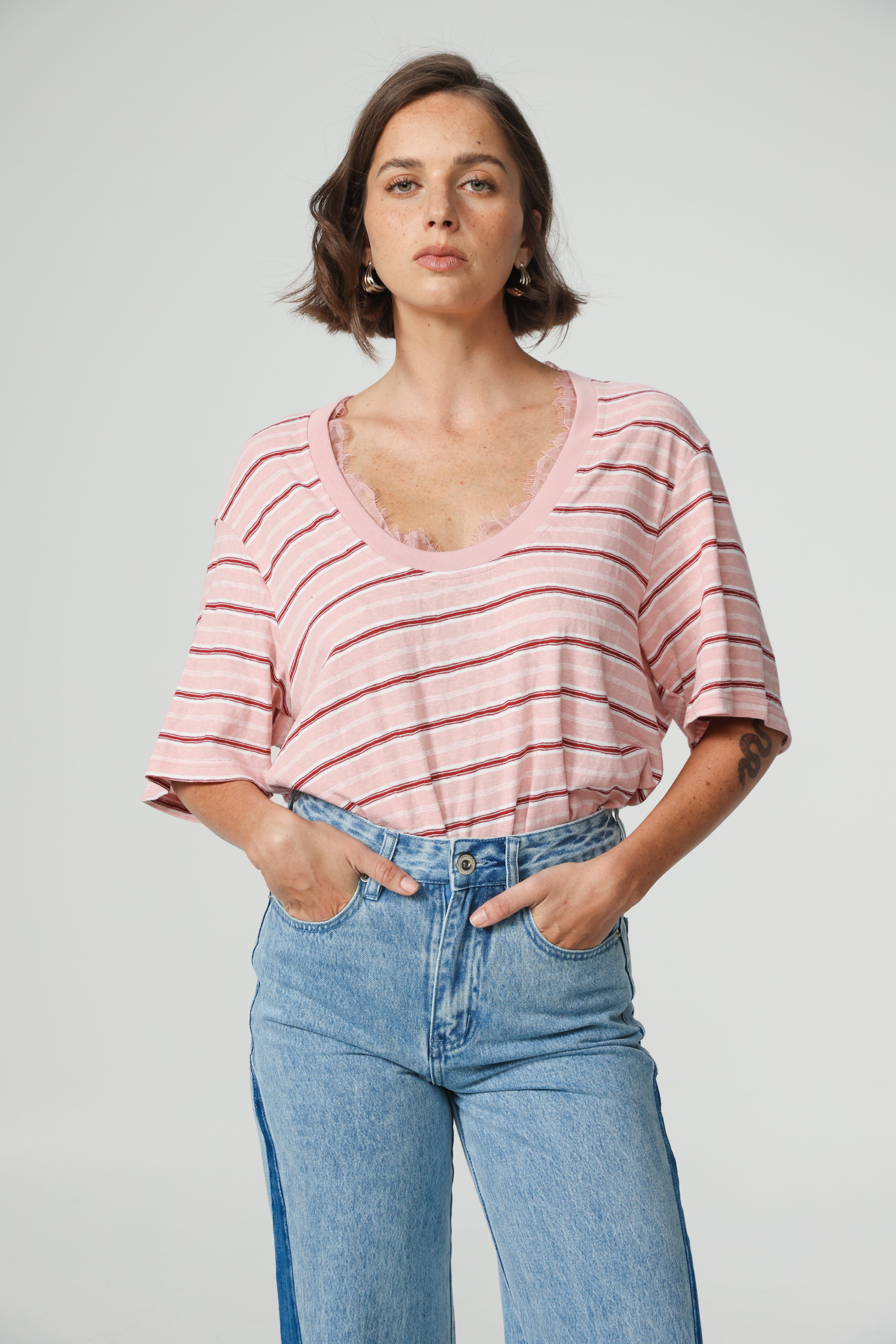 Smile Pink Striped T-Shirt – SEESTARZ