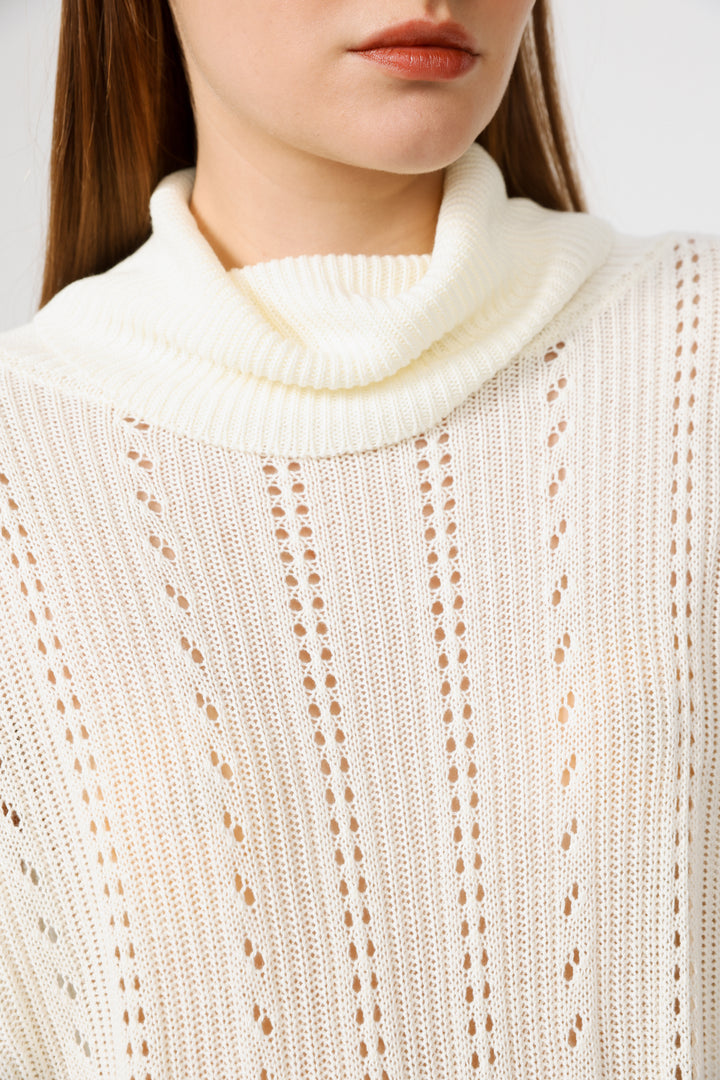 סריג שמנת עם צווארון גולף Still Cream Jumper