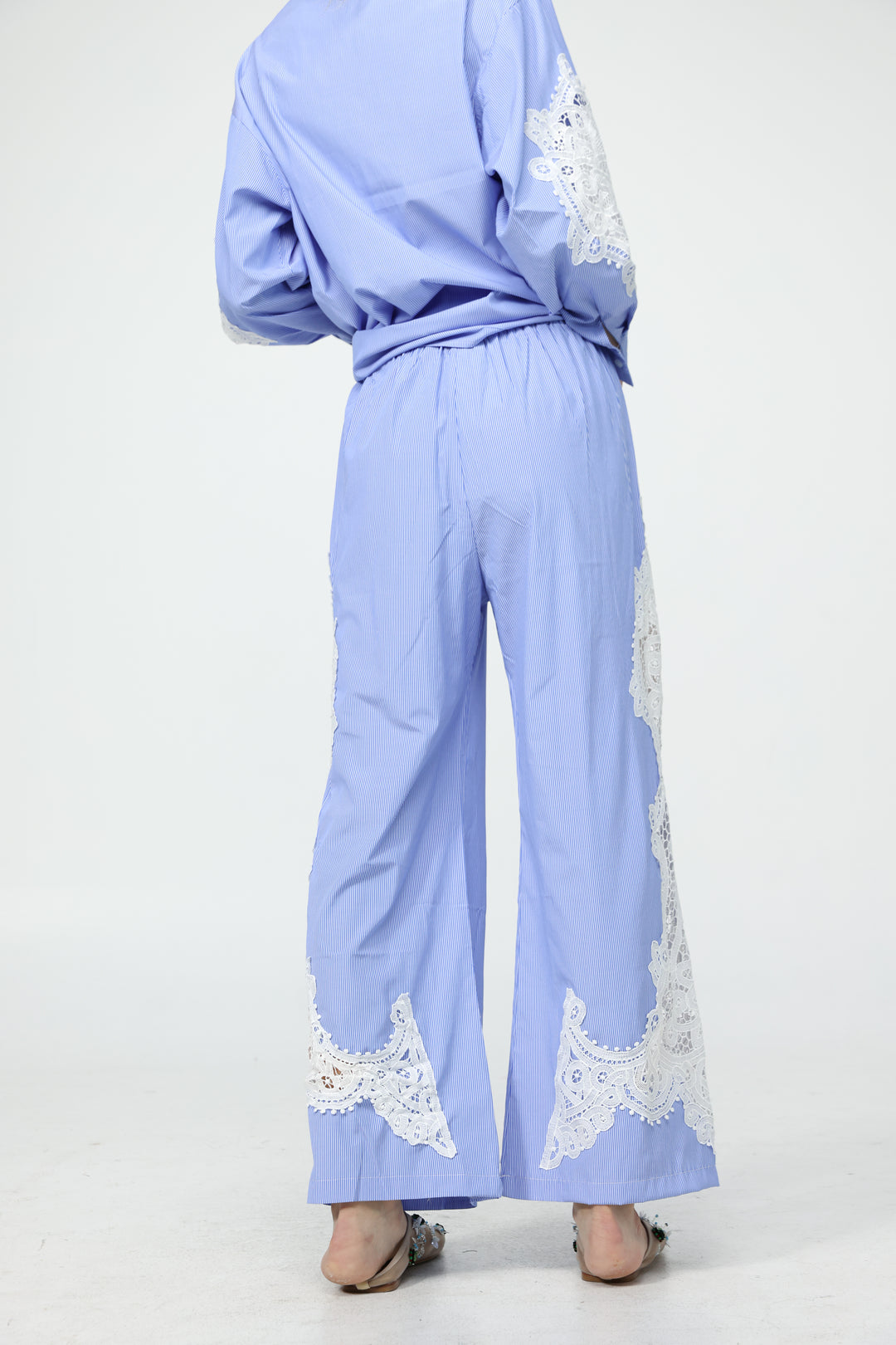 Lace Panel Light Blue Bottoms