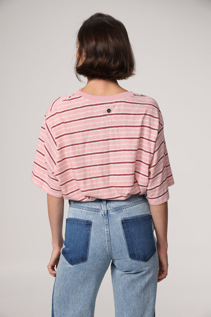 Smile Pink Striped T-Shirt