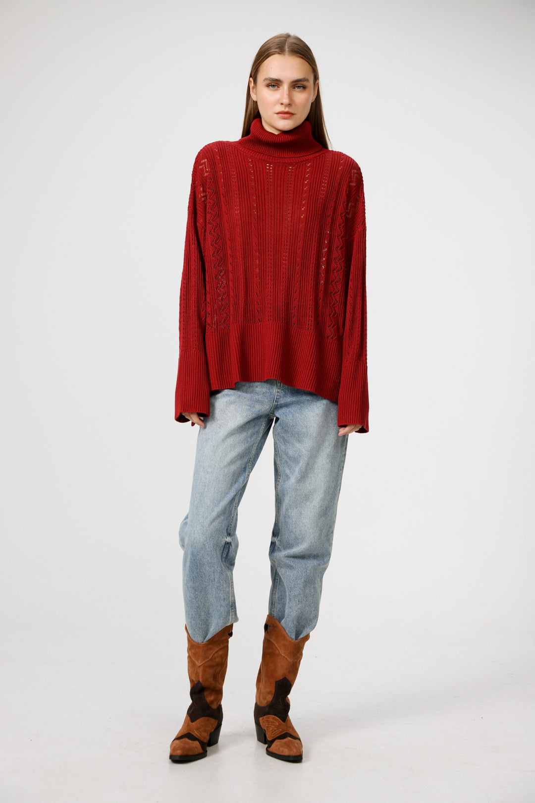Still Wine Jumper סוודר סריג אדום