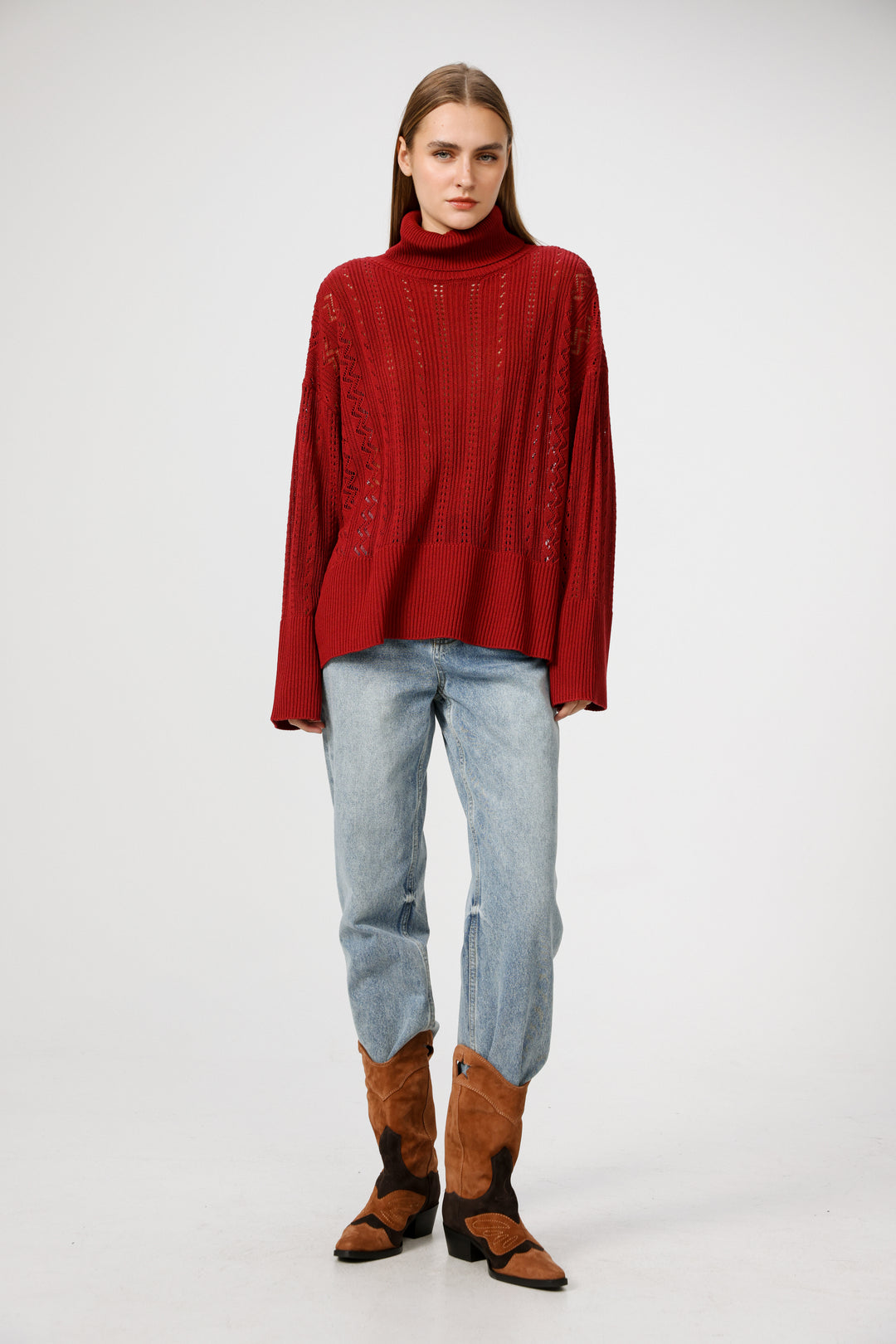 סריג אדום נשים Still Wine Jumper