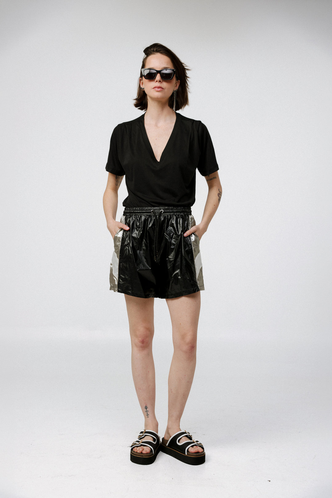 Nylon Black Shorts