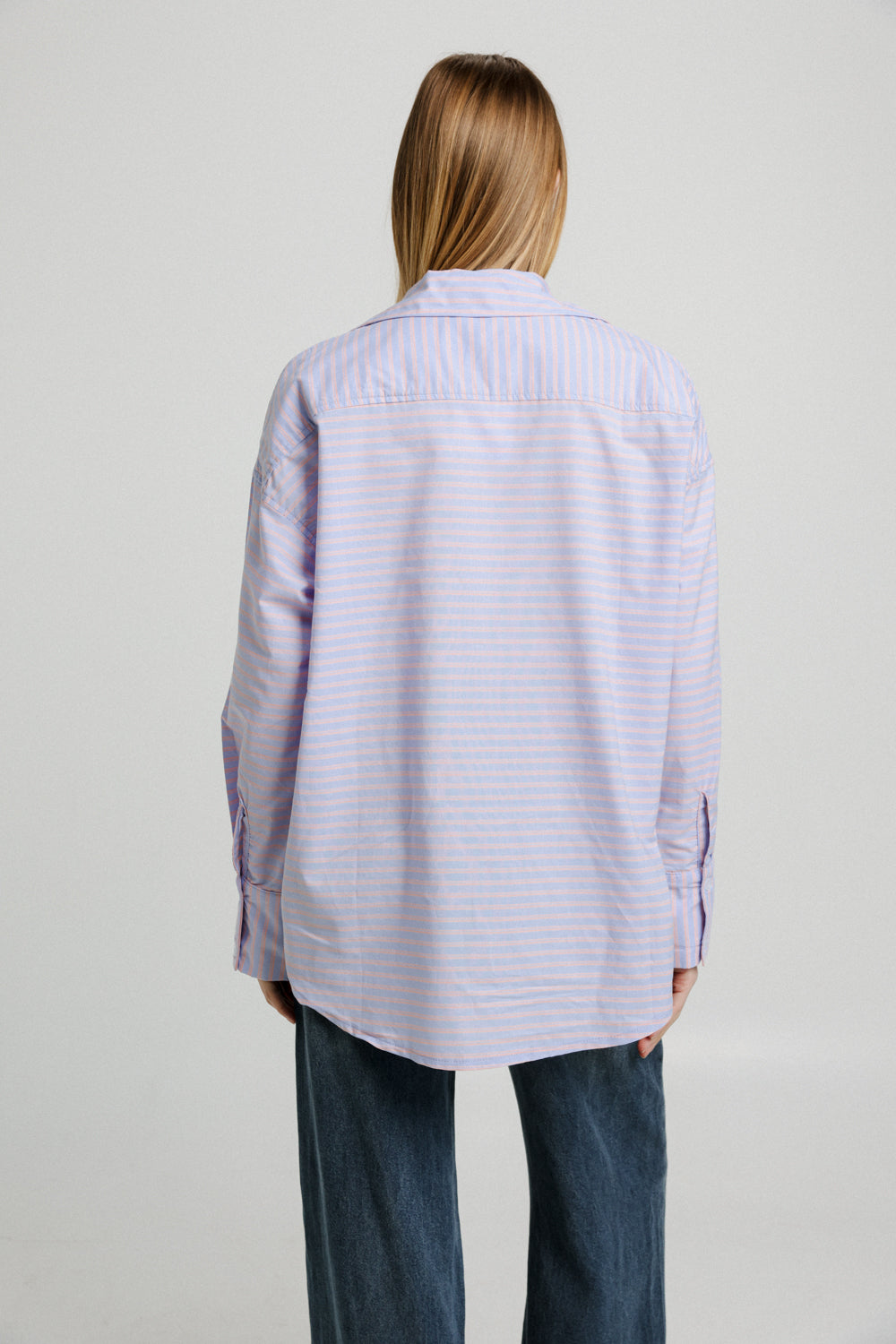 True Light Blue Stripes Buttoned Shirt