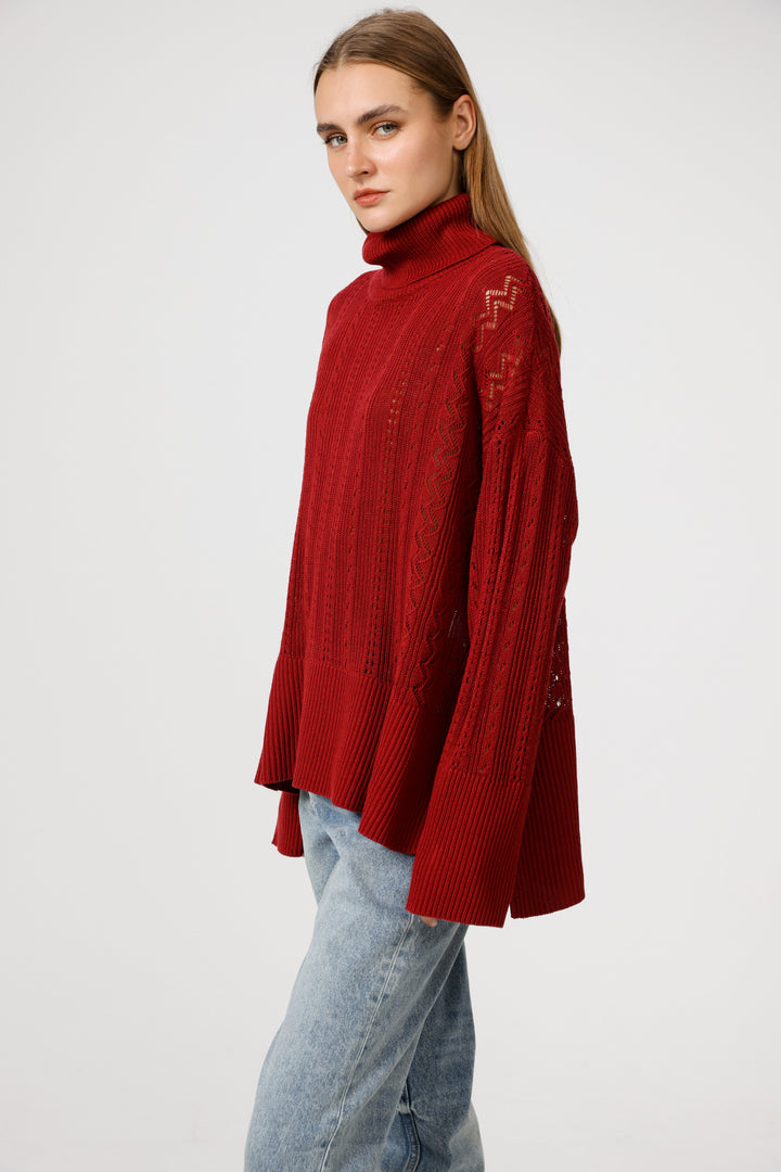 סריג גולף אדום Still Wine Jumper