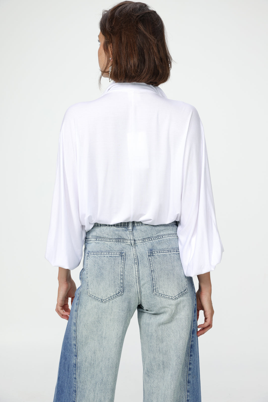 White Lace Shoulders Buttoned Shirt