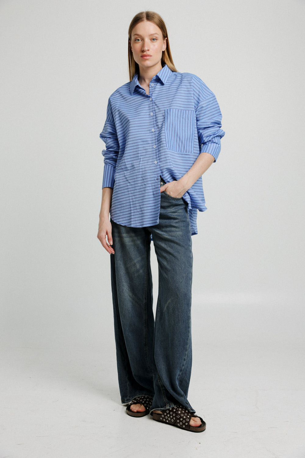 True Blue Stripes Buttoned Shirt