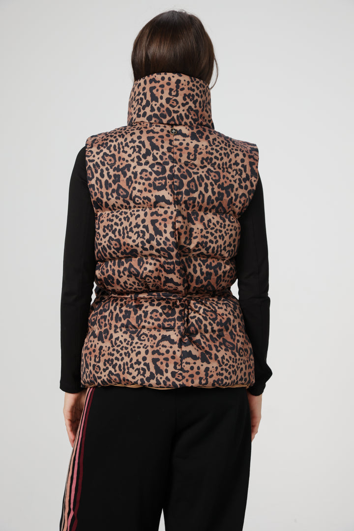 ווסט מנומר גב Quilted Leopard Vest