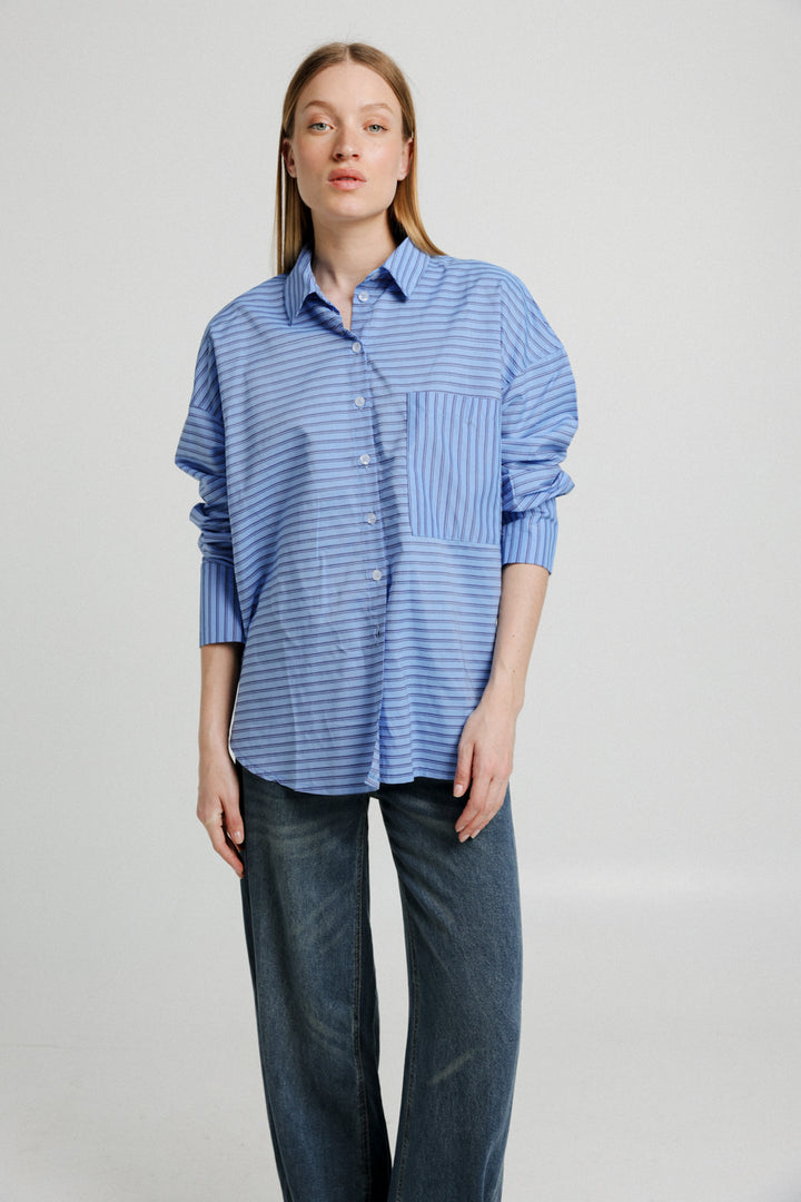 True Blue Stripes Buttoned Shirt