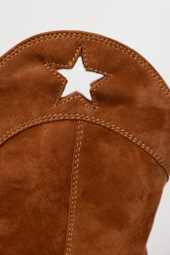 מגף חום בעיצוב ווסטרן Western Brown Boots