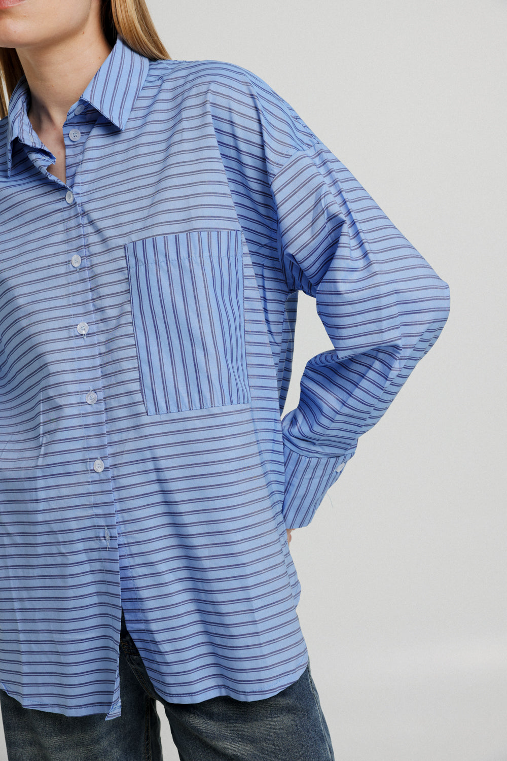 True Blue Stripes Buttoned Shirt