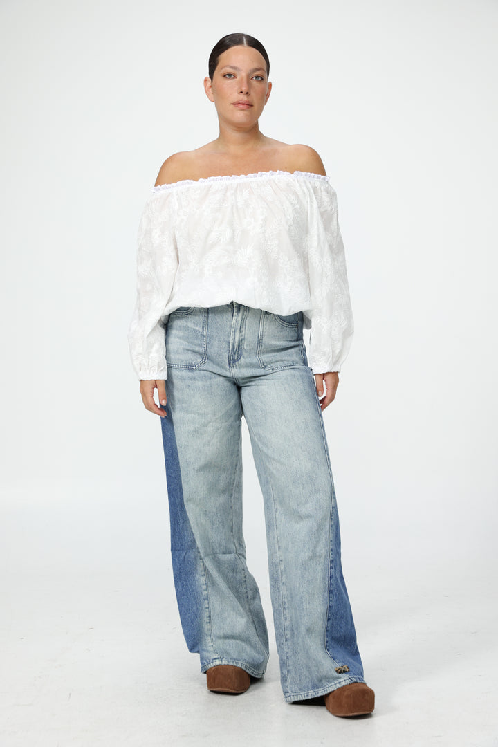 White Off-Shoulder Bodysuit