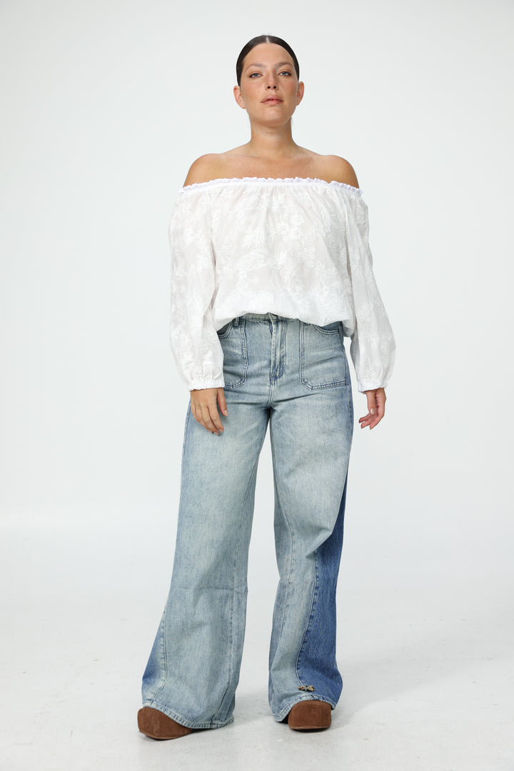 White Off-Shoulder Bodysuit