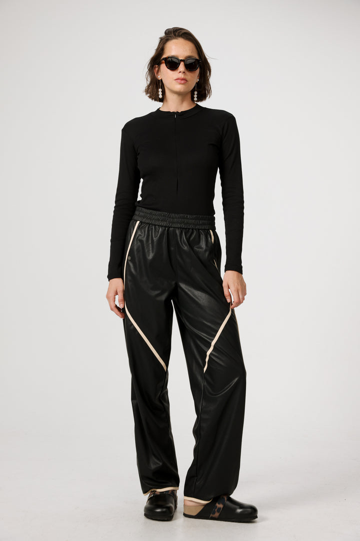 Faux Leather Black Bottoms