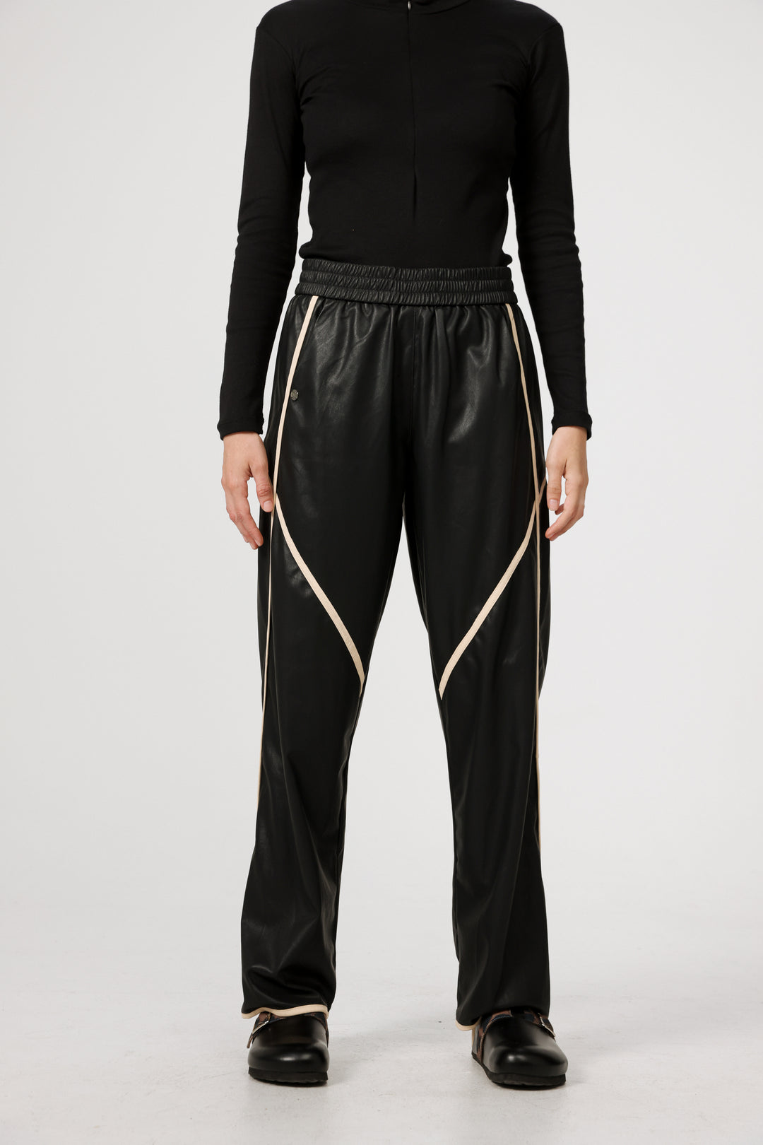 Faux Leather Black Bottoms
