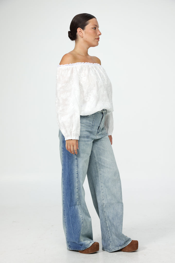 White Off-Shoulder Bodysuit