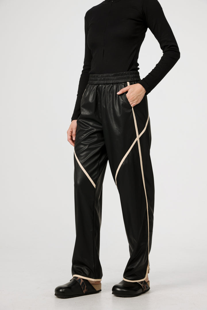 Faux Leather Black Bottoms