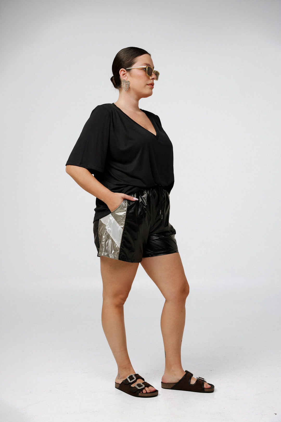 Nylon Black Shorts