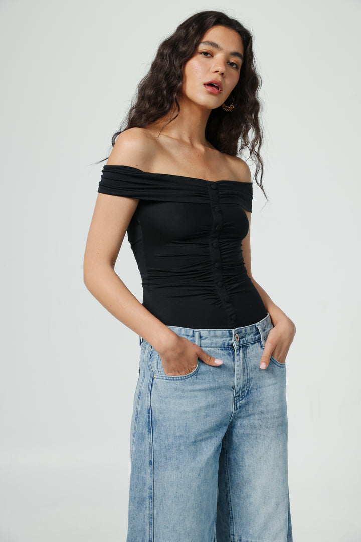 Yes Black Off Shoulder Top