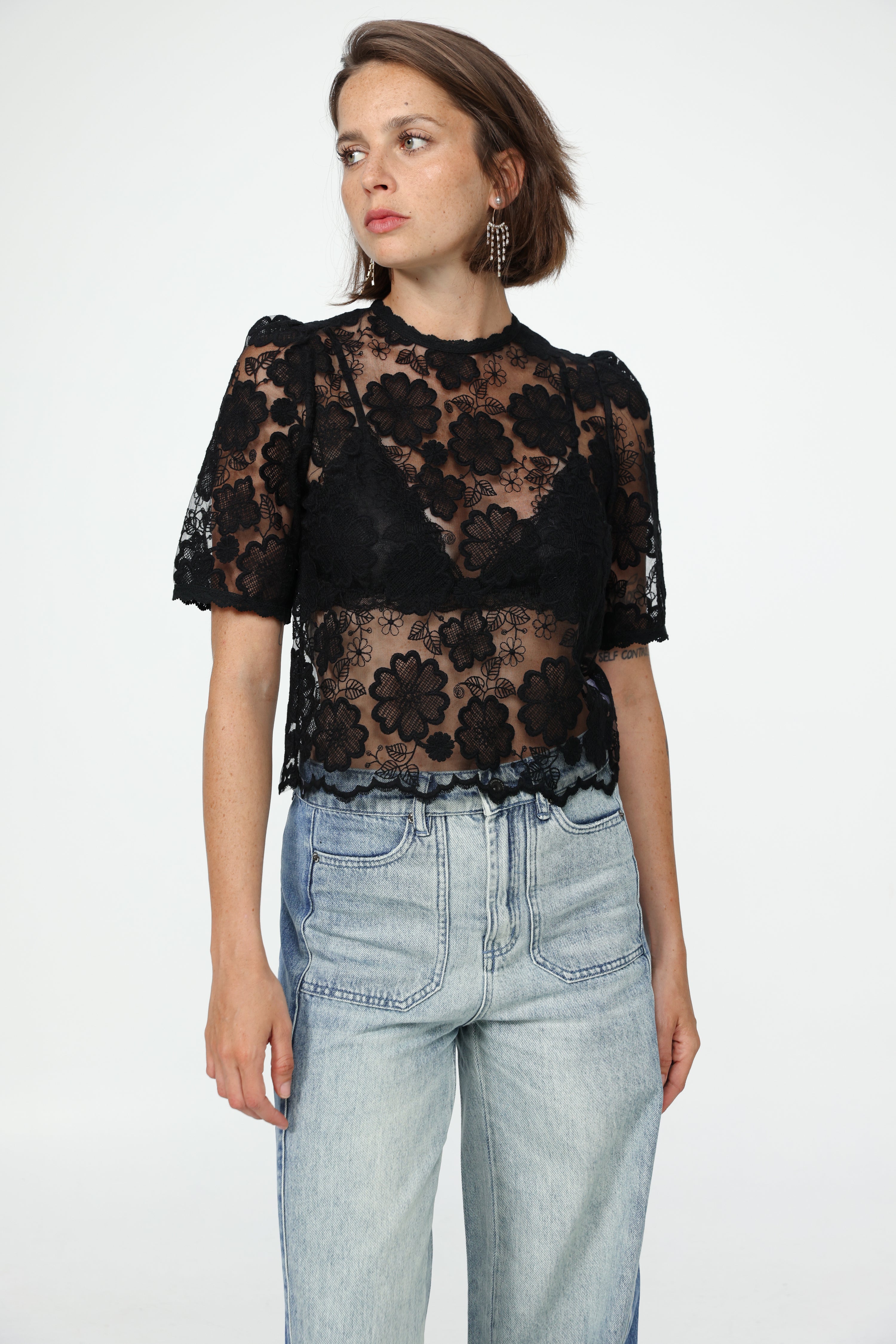 ジプソフィア gypsohila Flower Gloss Tee　ブラック黒 ジプソフィア gypsohila Flower Gloss Tee ブラック黒 GPS-540