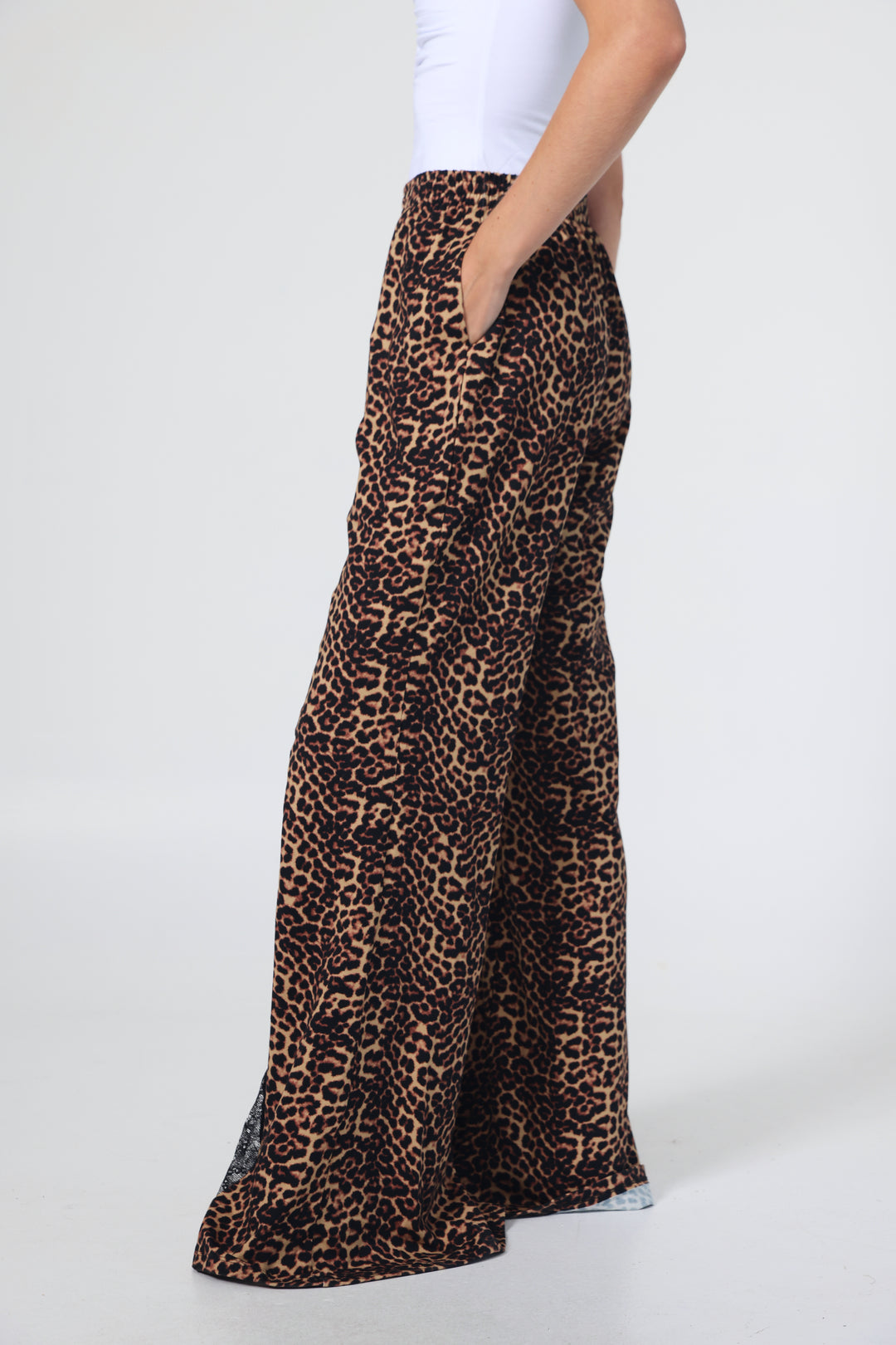 Lace Leopard Wide Leg Bottoms