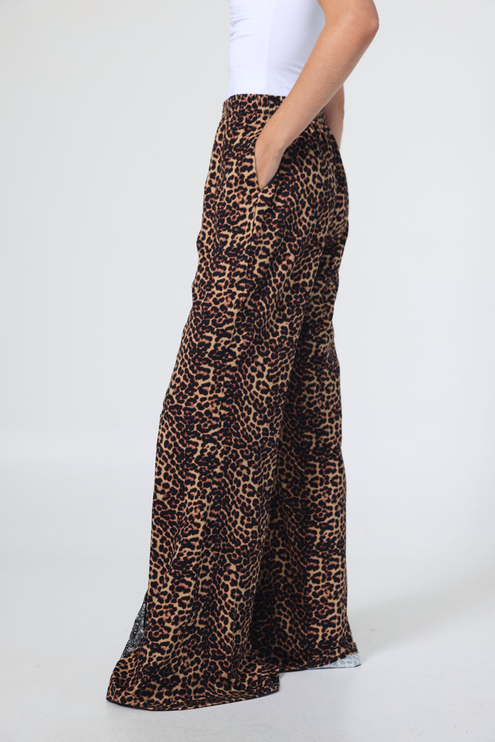 Lace Leopard Wide Leg Bottoms