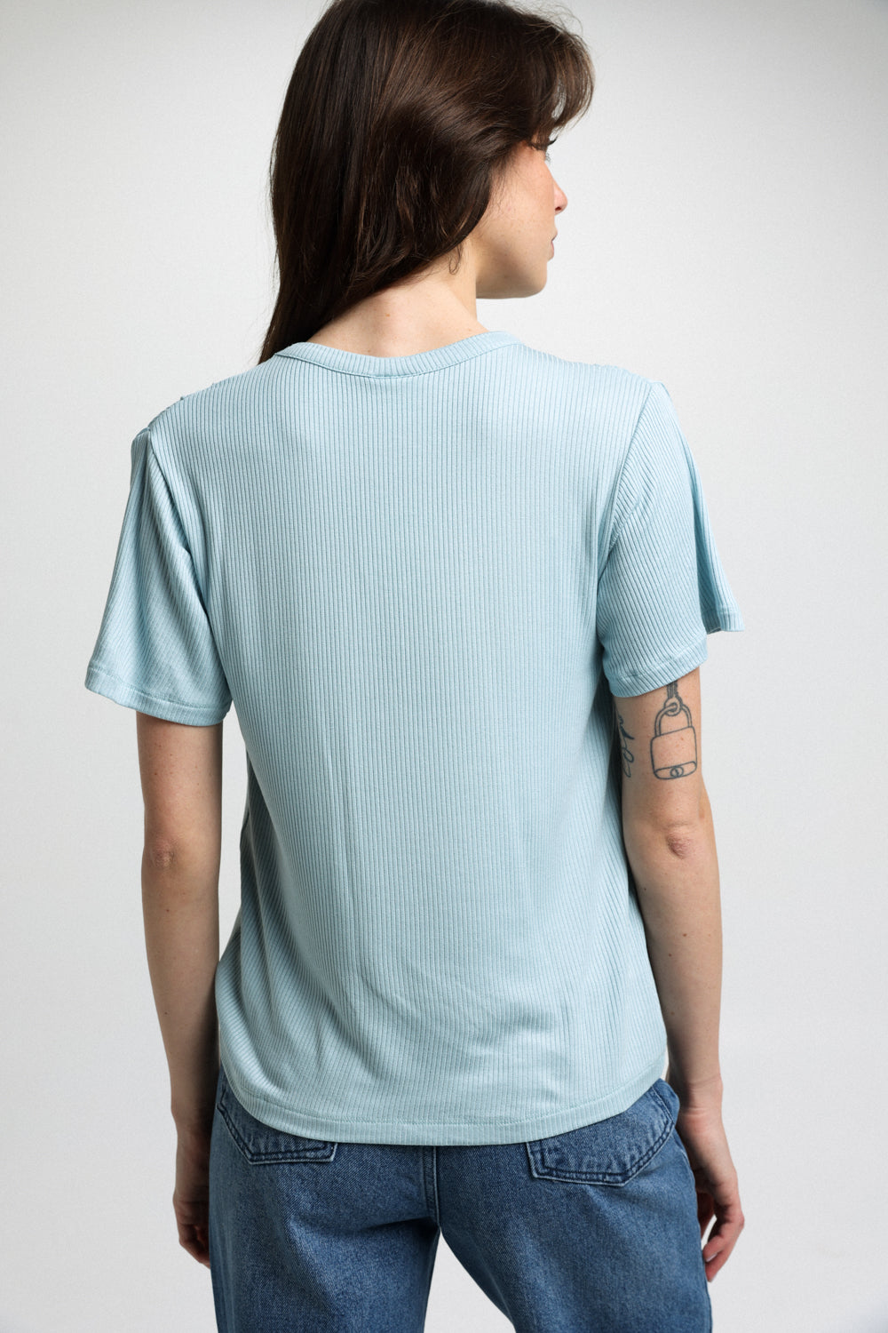 New Only Light Blue Rib T-Shirt