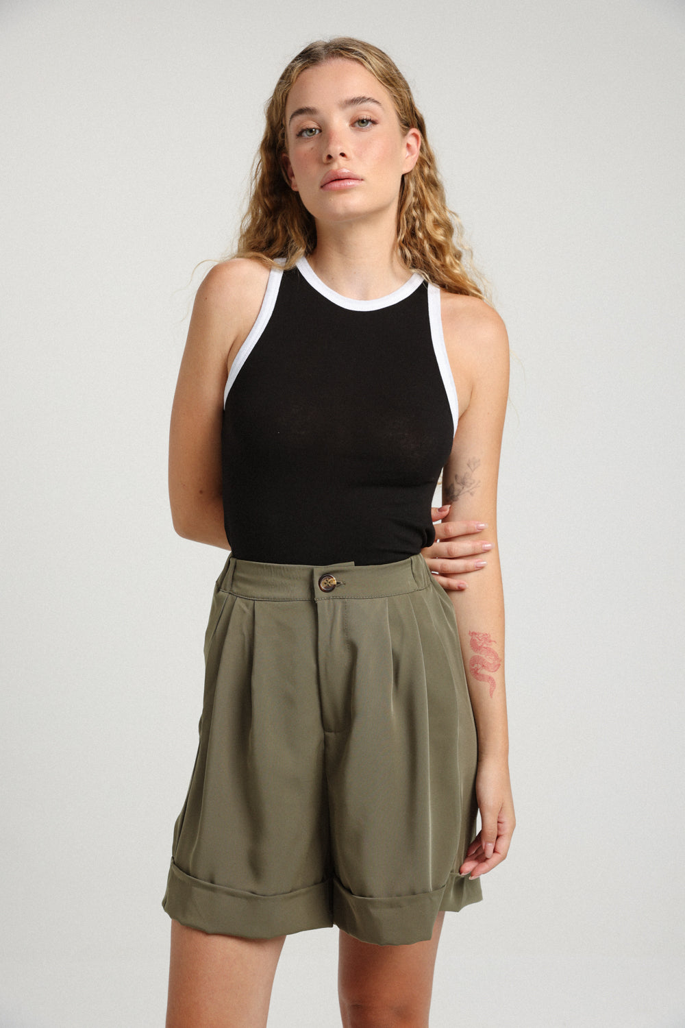 Arie Olive Green Short Bottoms