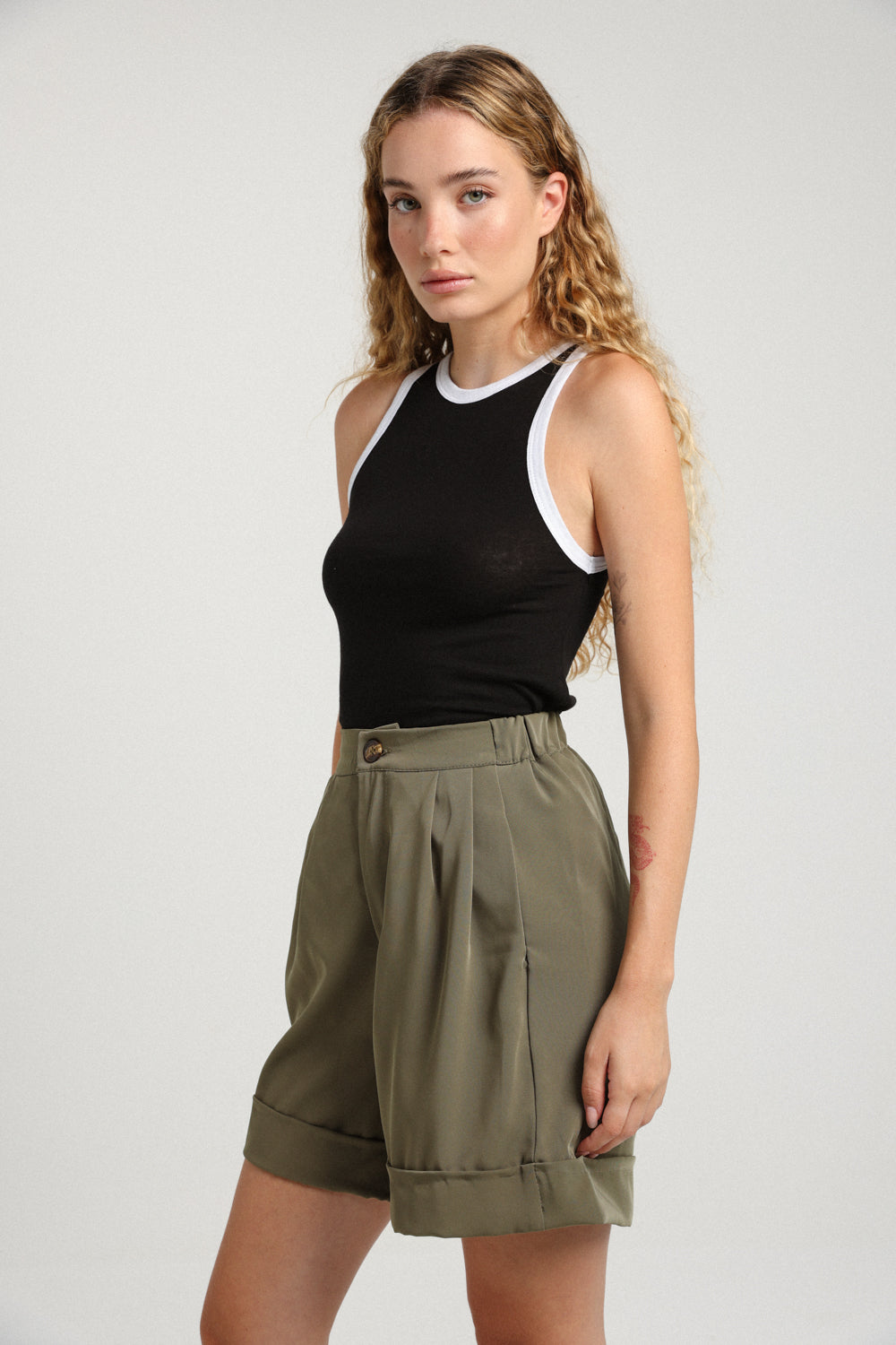 Arie Olive Green Short Bottoms